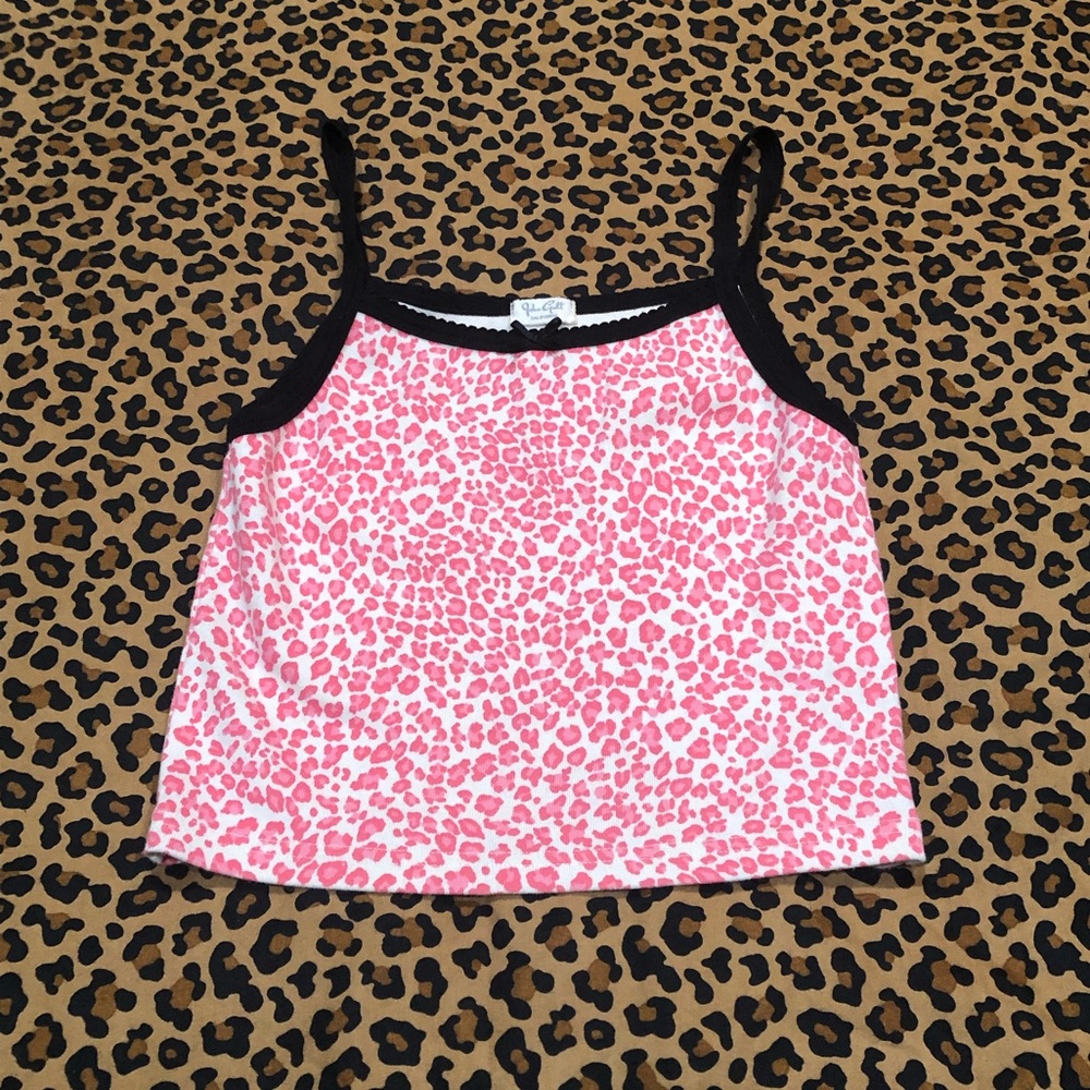Brandy Melville John Galt Belle Pink Cheetah Crop Tank